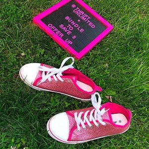 ARDENES sparkly pink converse like sneakers BNWT